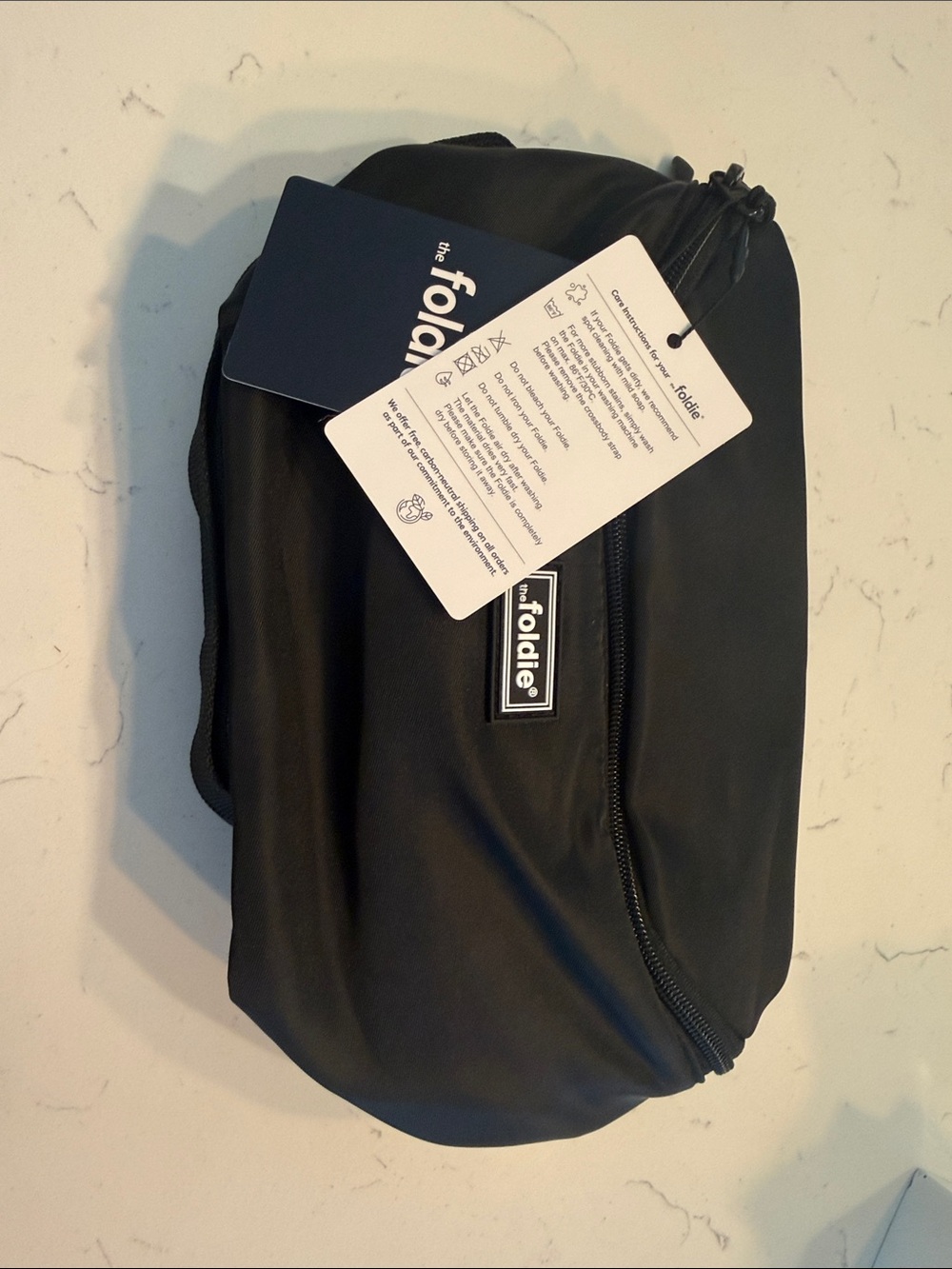 the foldie Black foldable crossbody bag